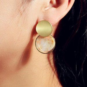 New- Unused - no tags -Round Drop Earrings